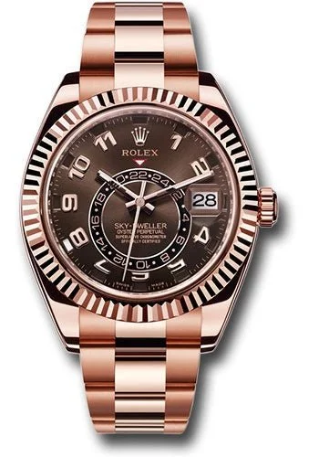 Rolex Sky-Dweller Rose Gold Sky-Dweller Chocolate Sunray Arabic Dial (Reference # 326935)