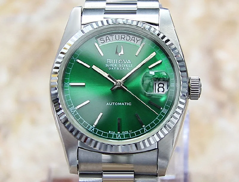 Bulova Super Seville 1980 Men's Watch - Green Dial