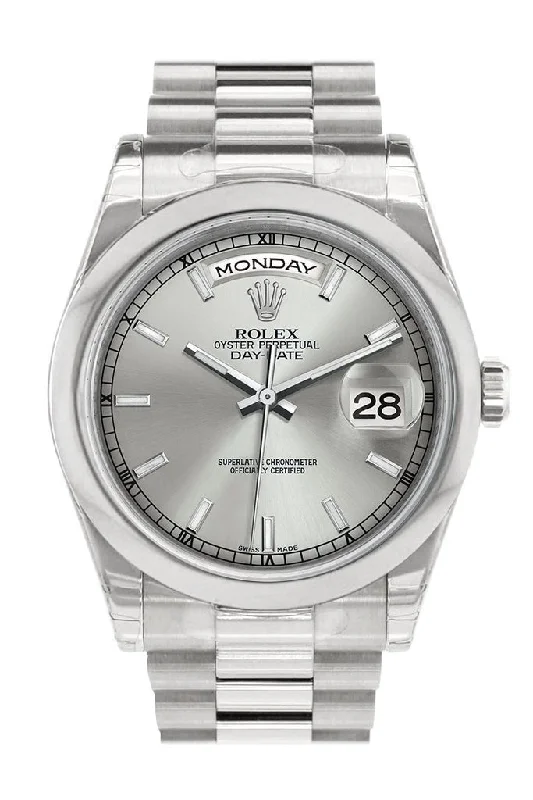 Rolex Day Date 36 Silver Dial President Men's Watch 118206