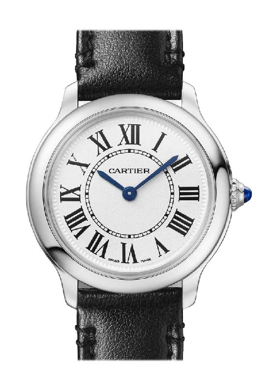 Cartier Ronde Must de Cartier Watch  29 mm Steel Case  Sandblasted Silvered Dial  WSRN0030