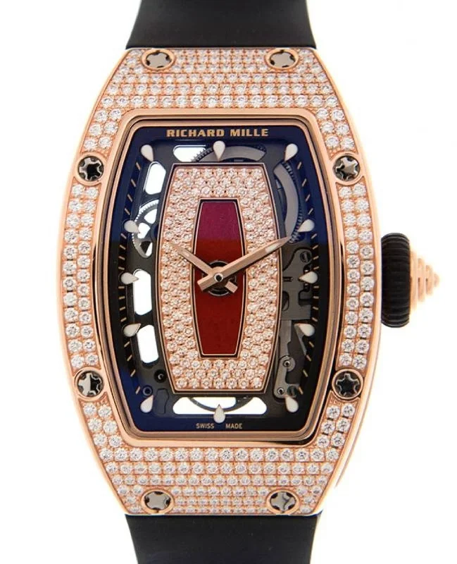 Richard Mille Lady Rose Gold Full Set Diamond Jasper Dial RM 07-01