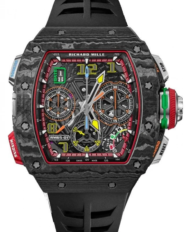 Richard Mille Automatic Winding Split-seconds Chronograph Carbon TPT RM 65-01 - BRAND NEW