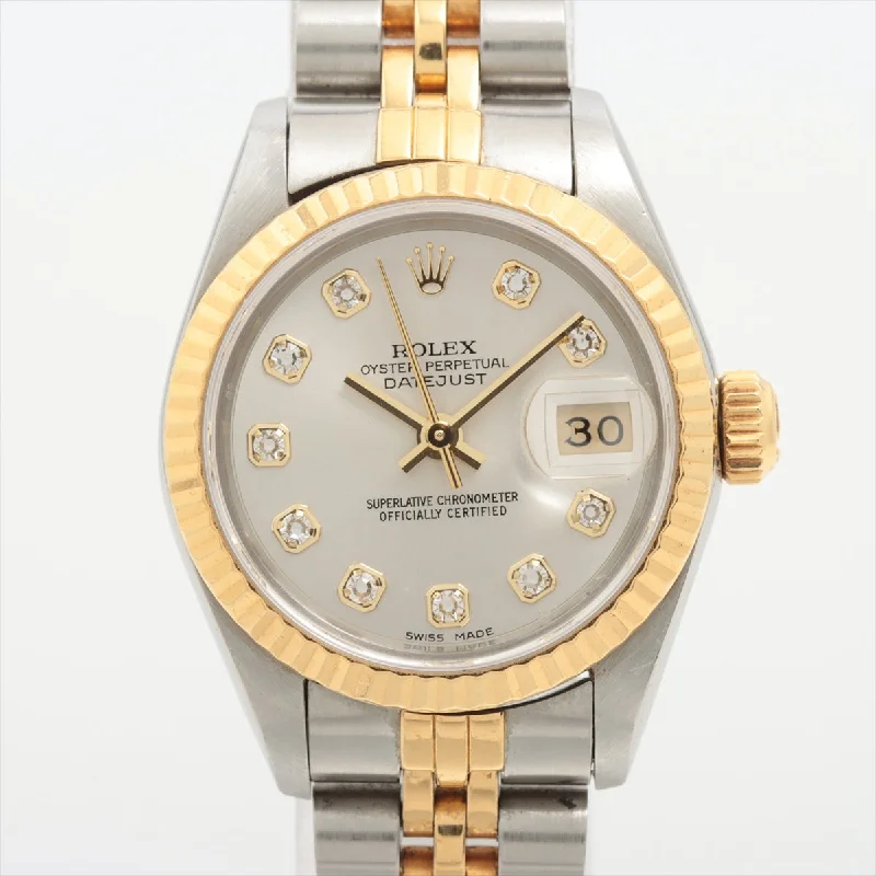 Rolex Datejust 26mm Two Toned with Diamonds Silver Face Watch