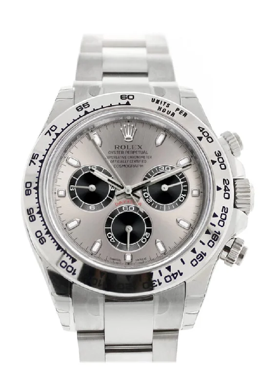 Rolex Cosmograph Daytona Steel and Black Dial White Gold Oyster Men's Watch 116509