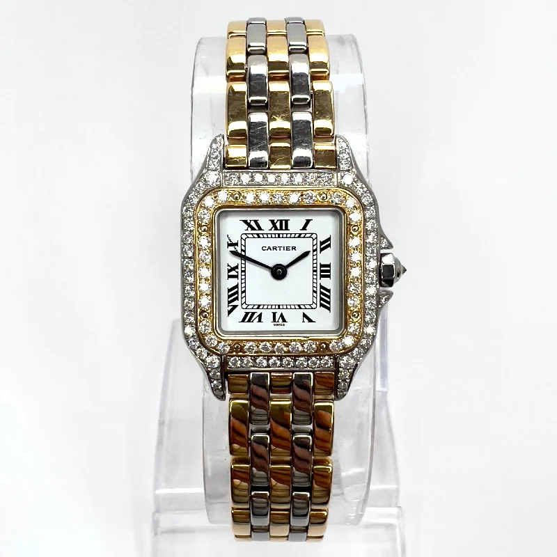 CARTIER PANTHERE Quartz 23mm 3 Row Gold 1TCW DIAMOND Watch