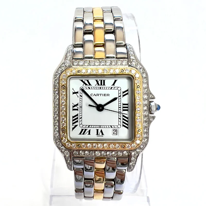 CARTIER PANTHERE Quartz 27mm 1 Row Gold 1.16TCW DIAMOND Watch