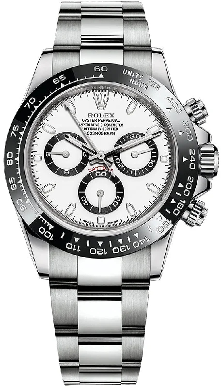 Rolex Daytona 40mm - Stainless Steel - White Panda Index Dial - Ceramic Bezel (Ref# 116500LN)