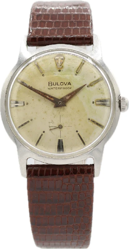 Vintage 32mm 1963 Bulova Small Seconds Men's Mechanical Wristwatch Swiss Steel