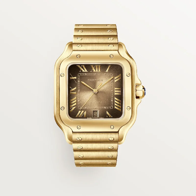 Cartier Santos De 39.8 mm WGSA0095 Gold Sunray-Brushed D Yellow Gold