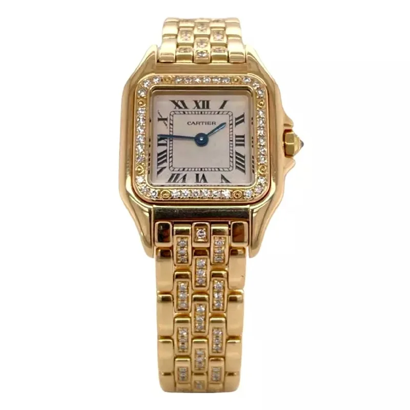 CARTIER PANTHERE Quartz 23mm 18K Yellow Gold Diamond Watch