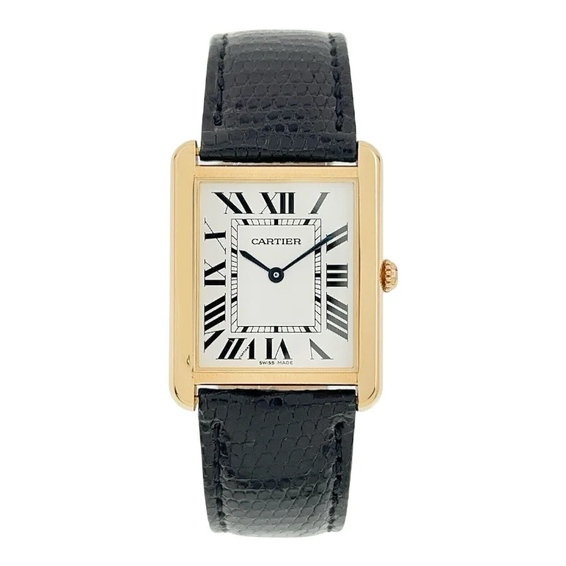 Cartier Tank Solo 18k Yellow Gold Silver Color Dial 31mm Quartz Men’s Watch 3167