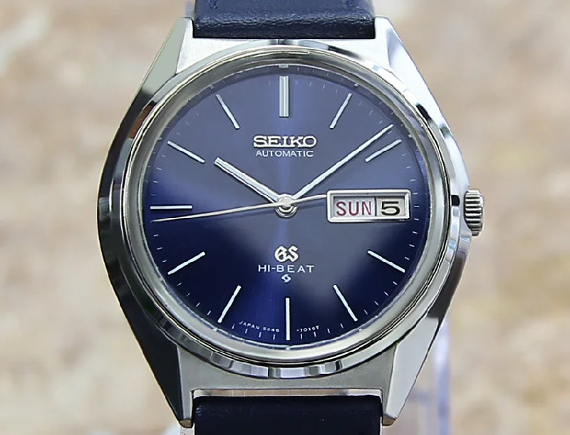 Grand Seiko Hi Beat 5646 7010 Blue Dial Automatic 36mm Made in Japan 1973