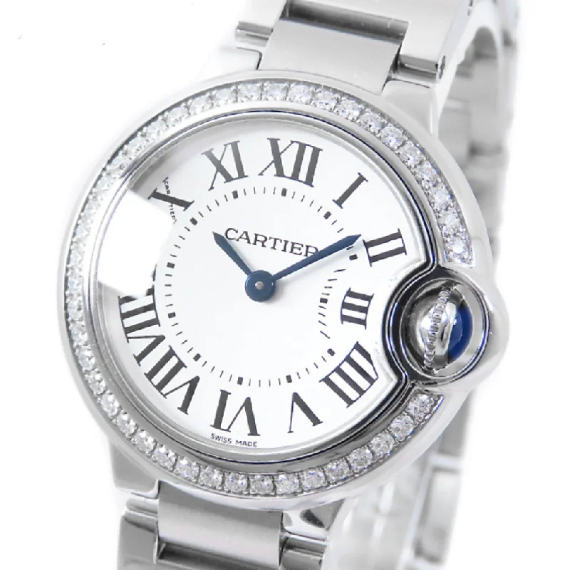 CARTIER BALLON BLEU 28mm Quartz Steel 0.80TCW DIAMOND Watch