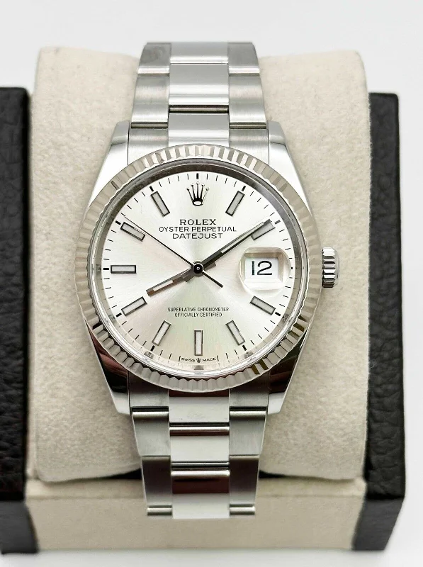 Rolex 126234 Datejust Silver Dial 18K White Gold Stainless Steel