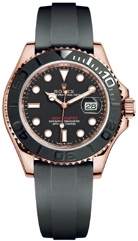 Rolex Yacht-Master 40mm Rose Gold - Black Dial -  Oysterflex Strap (Ref# 126655)