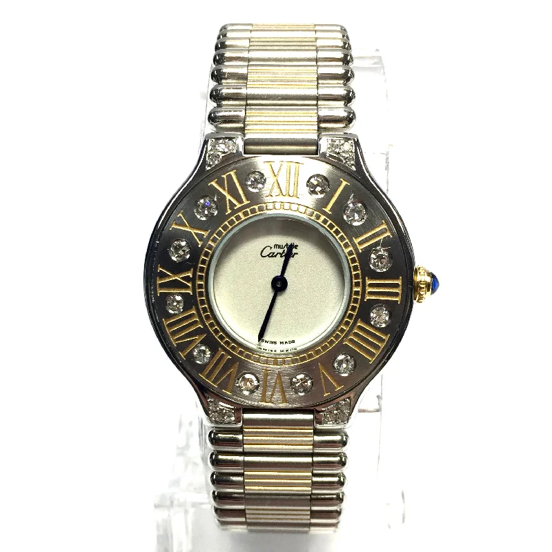 CARTIER MUST 21 Quartz 28mm 2 Tone Diamond Watch