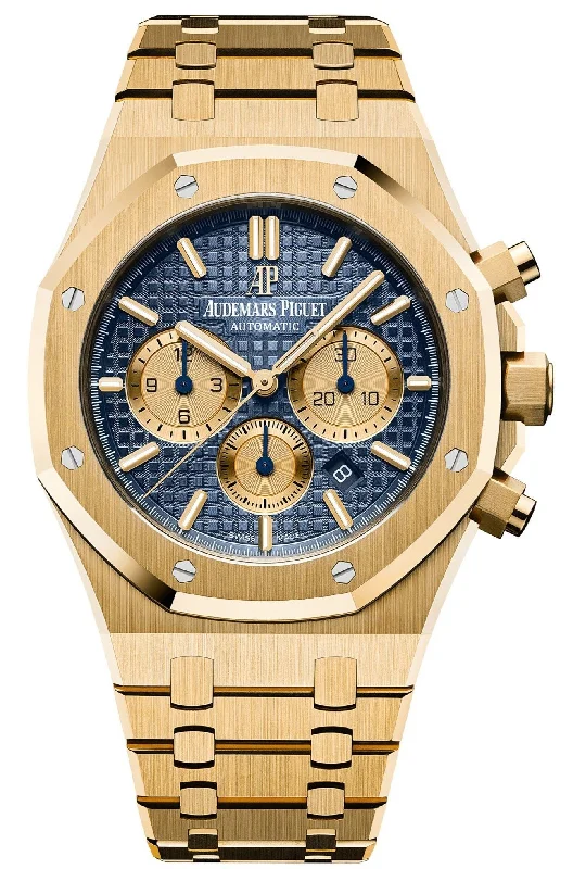 Audemars Piguet Royal Oak Selfwinding Chronograph 41mm/ 18k Yellow Gold/ Blue Dial/ Yellow Sub-Dials (Ref # 26331BA.OO.1220BA.01)