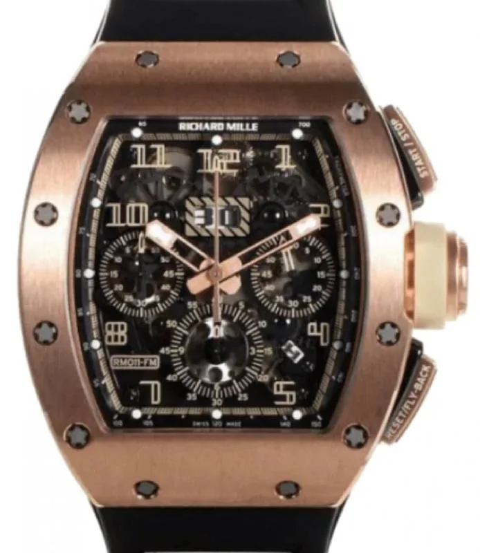 Richard Mille Automatic Flyback Chronograph Felipe Massa Rose Gold Ivory RM 011