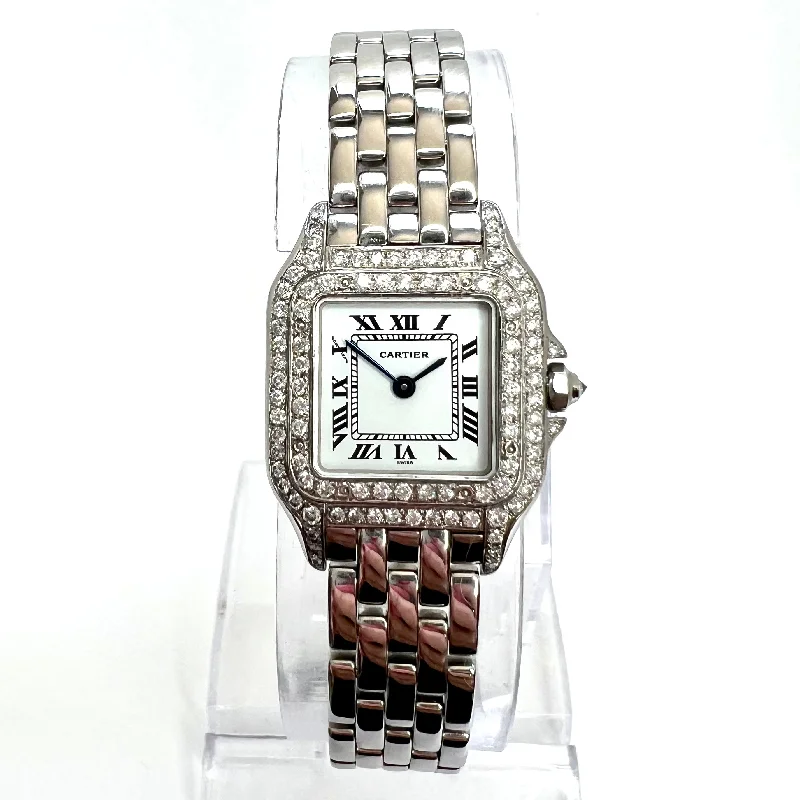 CARTIER PANTHERE Quartz 23mm Steel ~1TCW DIAMOND Watch