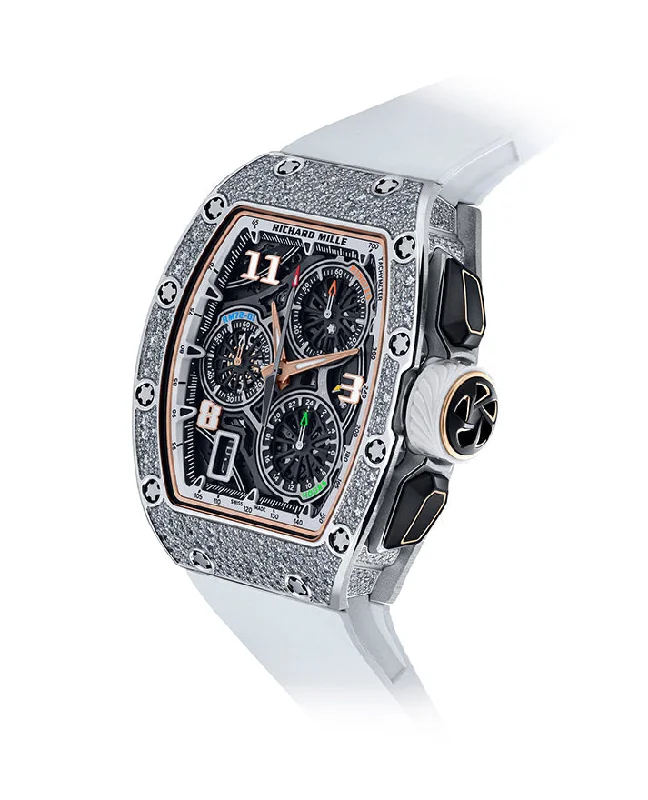 Richard Mille Lifestyle Flyback Chronograph White Gold & Snow Set Diamonds RM 72-01 - BRAND NEW