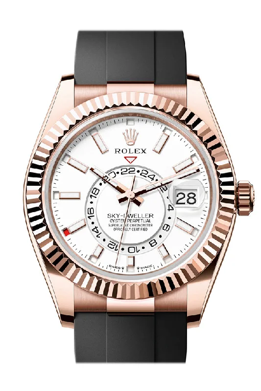 Rolex Sky Dweller 42 White Dial Dial Rose Gold Mens Watch 336235