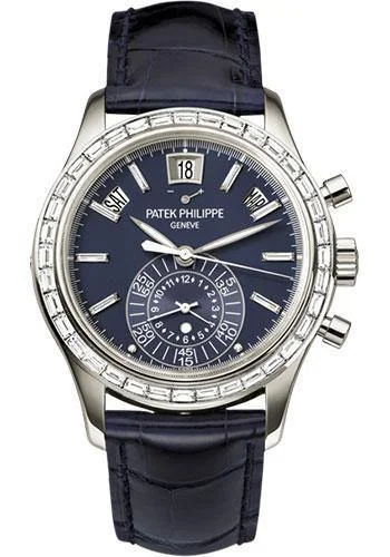 Patek Philippe 40.5mm Annual Calendar Chronograph Complications Watch Blue Dial 5961P